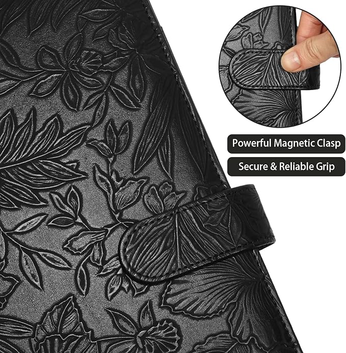 Professional Padfolio Portfolio Binder, Textured Embossing Faux Leather Folder - Image 4