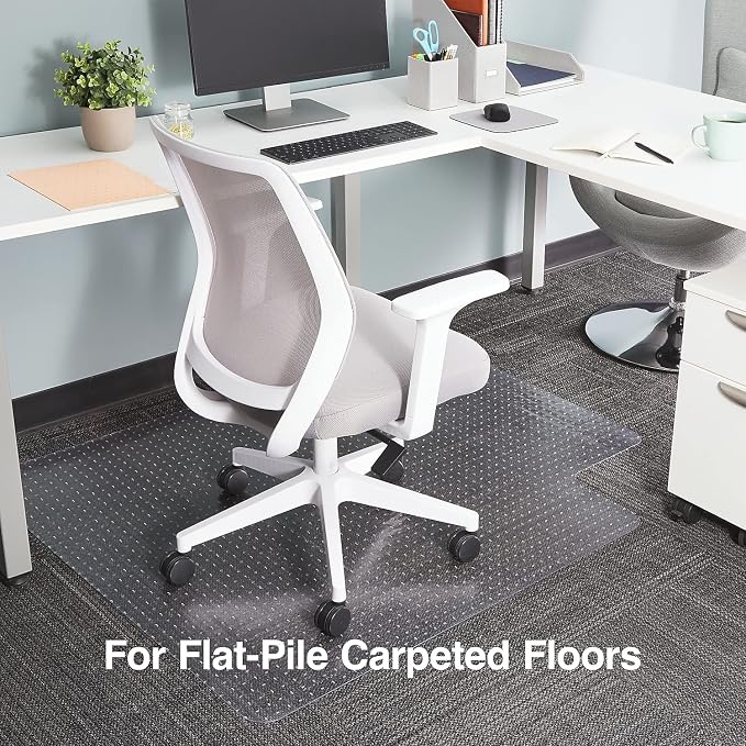 Staples Office Chair Mat, Flat-Pile Carpets, Extended Under-Desk Coverage - Image 3