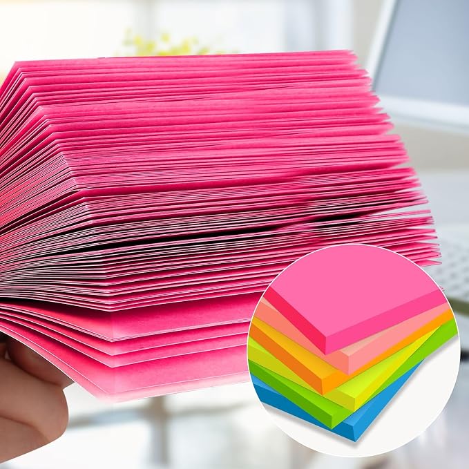 Sticky Notes 3x5 in, Bright Colors Strong Adhesive Post, Suitable - Image 4