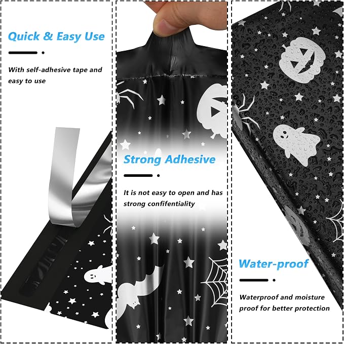 Halloween Poly Mailer 14.5x19 Inch 50 Pcs, Waterproof and Tear-Resistant - Image 3