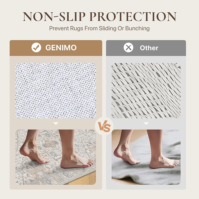 GENIMO Runner Rug 2'6"x6 Machine Washable Non Slip Vintage Hallway Runner Rug - Image 4