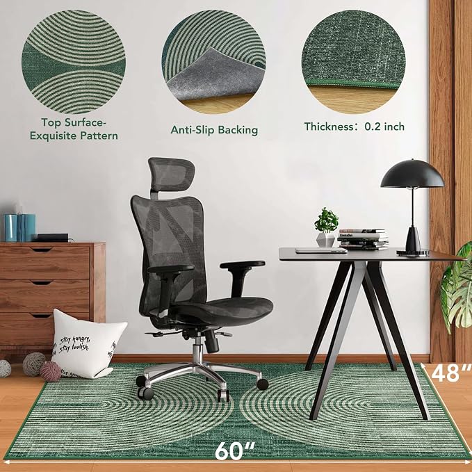 Office Chair Mat for Hardwood Floor&Tile Floor, Under Desk Rug for Rolling - Image 2