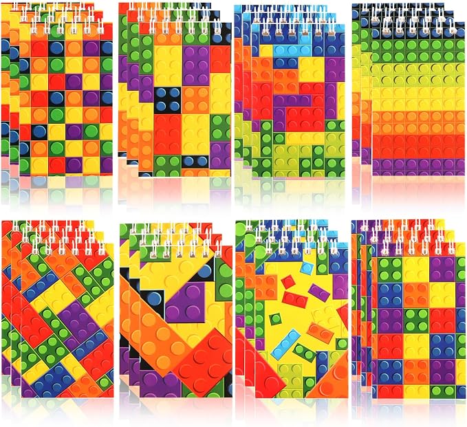 Hooqict 24 Pack Small Pocket Notebook Bulk Mini Building Block Notebooks Party by Hooqict