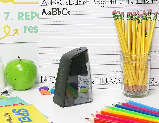 Bostitch Office Battery Pencil Sharpener, Hinged Tray, Colored Pencil Compatible - Image 7