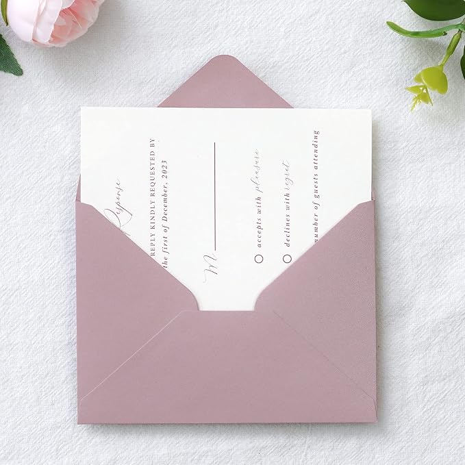 PONATIA 50 Pack A1 Envelopes, 3.63 x 5.2” Dusty Rose Envelopes Perfect - Image 8