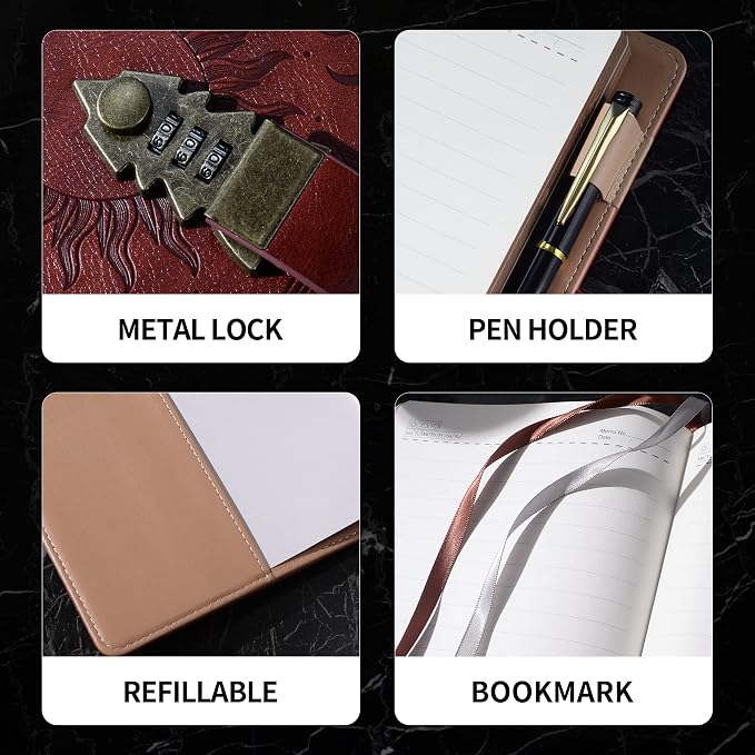 ZXHQ Lockable Journal for Women & Men, A5 240 Pages Secret Diary - Image 5