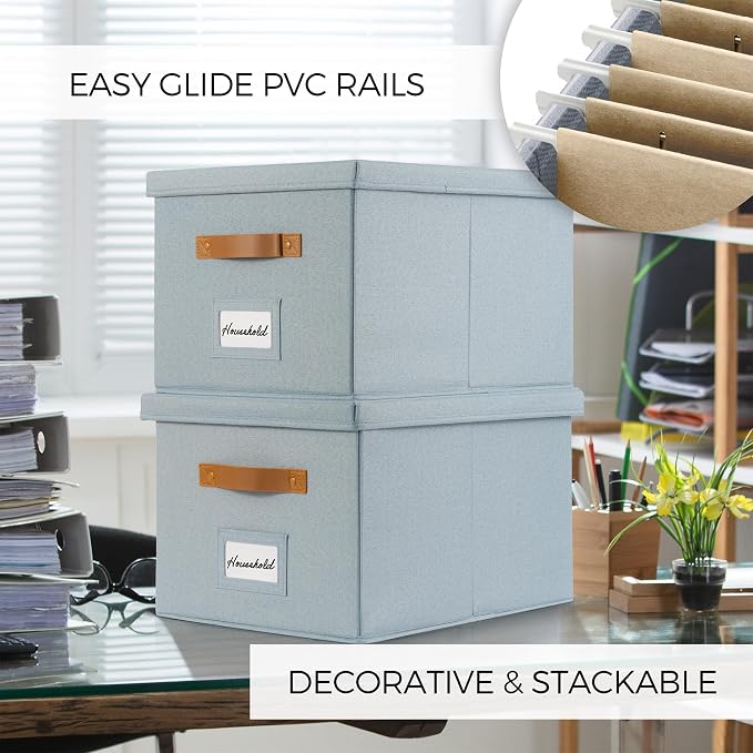 Decorative File Organizer Box Set of 2 - Image 4