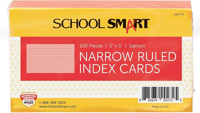 School Smart Ruled Index Cards, 3 x 5 Inches by SchoolSmart