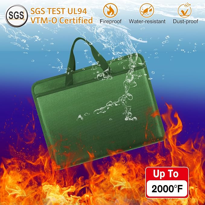 onvvippiv File Organizer Fireproof Expanding Accordion File Folder | Document - Image 2