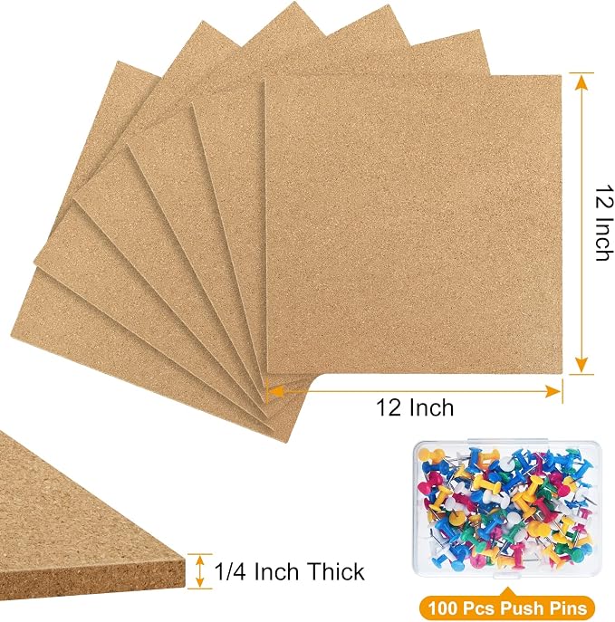 TUPARKA 6 Pack Cork Board 12"x12" - Image 3