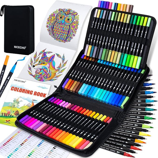 Nicecho 72 Colors Dual Tip Art Markers Pens by Nicecho