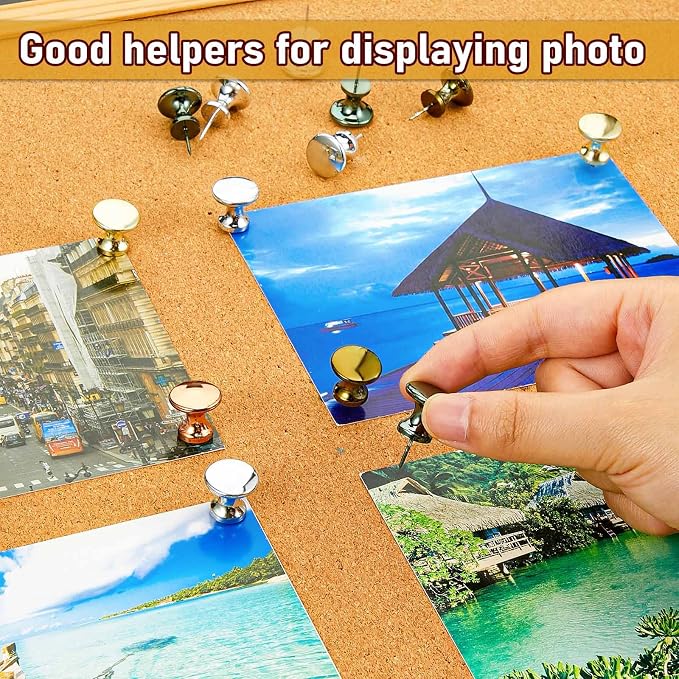Outus 60 Pcs Giant Push Pins Jumbo Tacks 1/1.8inch Plastic Head - Image 4