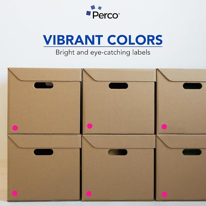 Perco Fluorescent Pink 1-Inch Perforated Circle Dot Sticker Labels — 10 Rolls - Image 6