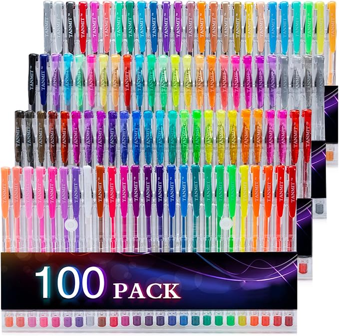 Tanmit 100 Coloring Gel Pens Set by Createsomethingwonderfultoday