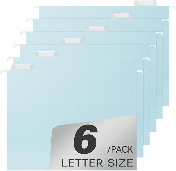 pmybupo High Capacity Blue Hanging File Folders, Pastel Colors, Heavy Duty by pmybupo