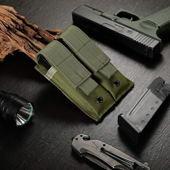 Tactical Single/Double Pistol Mag Pouch Outdoor Molle Open-Top Magazine Pouch - Image 7