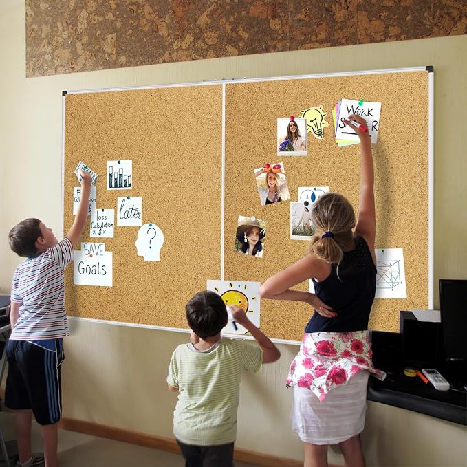 XBoard Large Cork Bulletin Board 60 x 48 Inch, Push Pin Corkboard - Image 6
