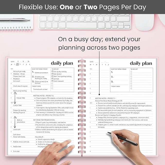 Undated Daily Planner | 2026 Calendar | Large Daily and Monthly Planner - Image 4