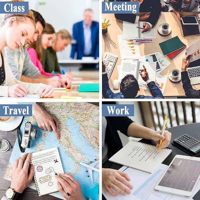 GINMLYDA 3Pack Small Spiral Notebook A5, 8.25x5.5” 120 Lined Pages Wide Ruled Spiral Journal Bulk Blank Kraft Cover Spiral Bound Notebook & Writing Pads for Home Office Meeting Work Note Taking-DeskLoop Office