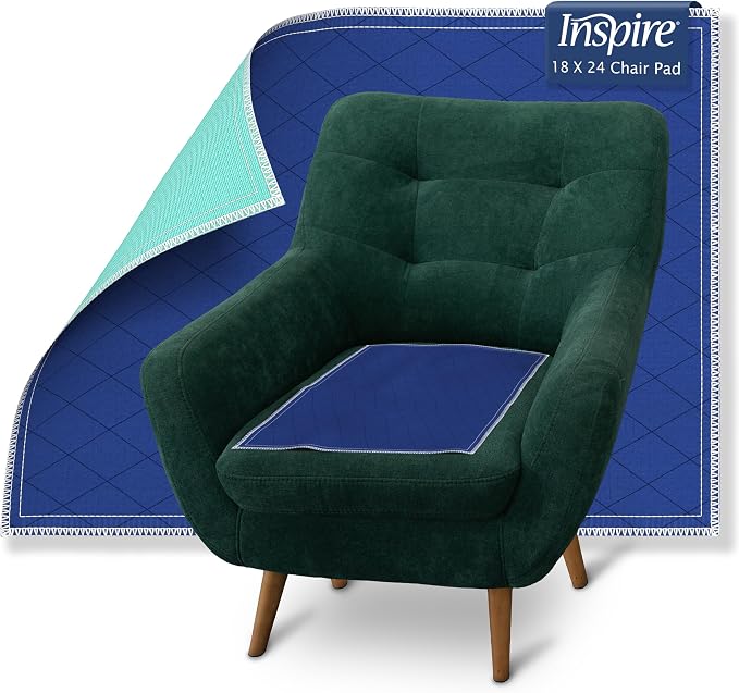 Inspire Waterproof Chair Pad, Dark Colored to Hide Stains, 18 x 24 – Quilted by Inspire