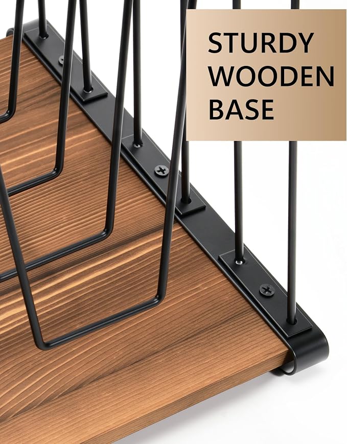 HULISEN Inclined Desk File Organizer, 5-Section Vertical File Folder Holder - Image 2