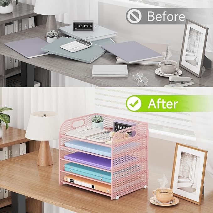 Cawukege 2 Pack 5 Tier Paper Organizer, Letter Tray - Image 6