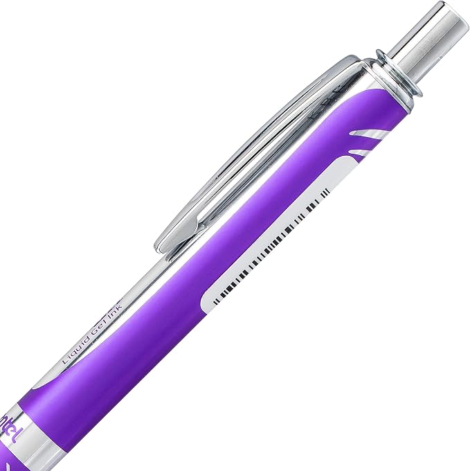 Pentel EnerGel Alloy RT Premium Liquid Gel Pen, 0.7mm Violet Barrel - Image 4