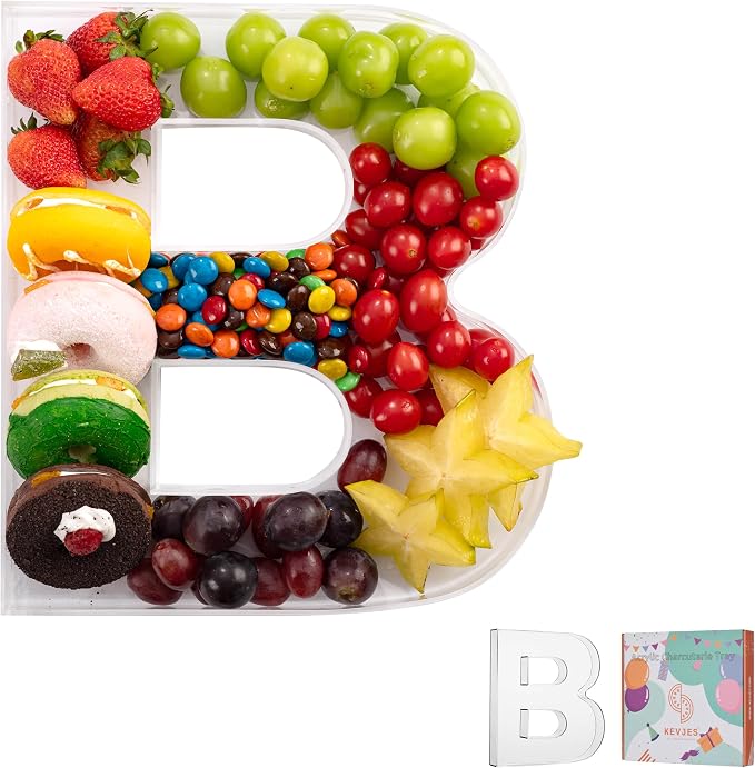 11" Clear Acrylic Letter & Number Charcuterie Tray-Reusable Fillable Alphabet by kevjes