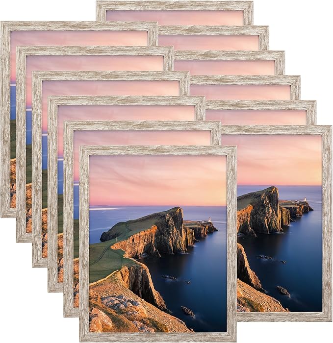 Giftgarden 11x14 Picture Frame Distressed Beige White Set of 12 by Giftgarden