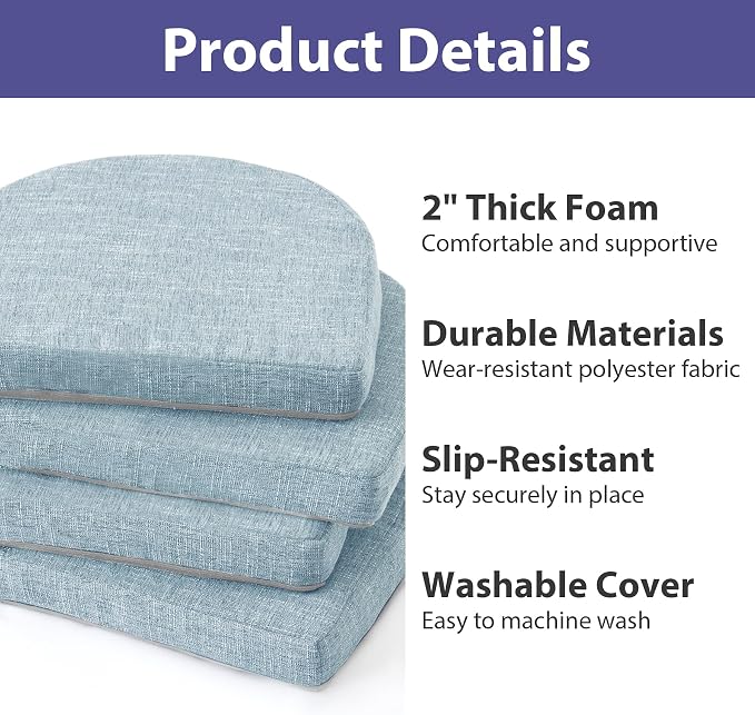 IPYNBAP Chair Cushions for Dining Chairs, Kitchen Chair Cushions, Non Slip - Image 2