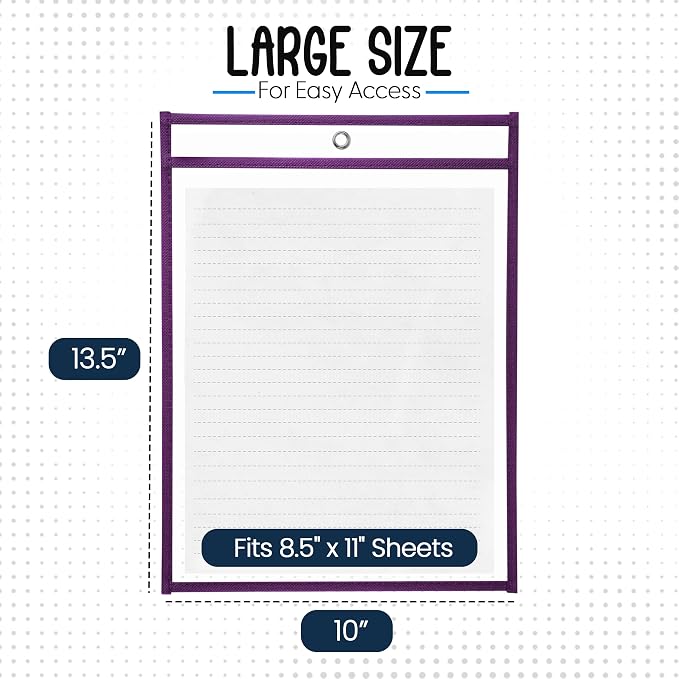 Essex Wares - 6 Pack, Durable Water-Resistant Dry Erase Pocket Document - Image 2