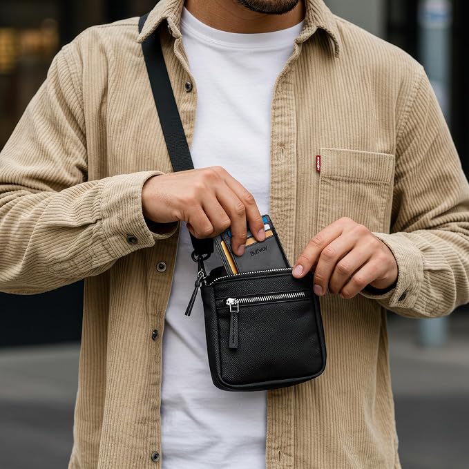 Buffway Slim Minimalist Front Pocket RFID Blocking Leather Wallets - Image 7
