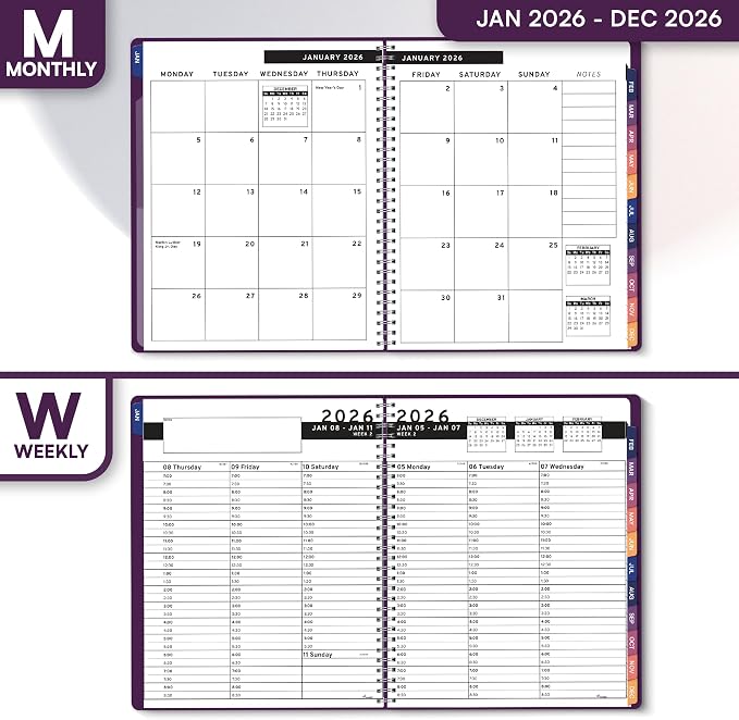 Ensight 2026 Appointment Book and Planner 6.5" x 8.5" Large Hourly Weekly Daily - Image 3