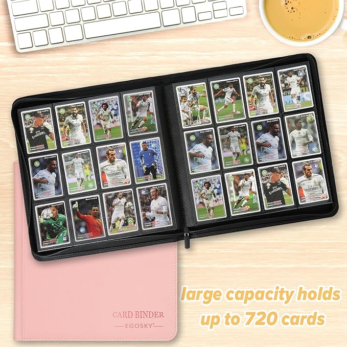 12-Pocket Business Card Binder holds 720 Cards, Premium Diamond Texture PU - Image 4