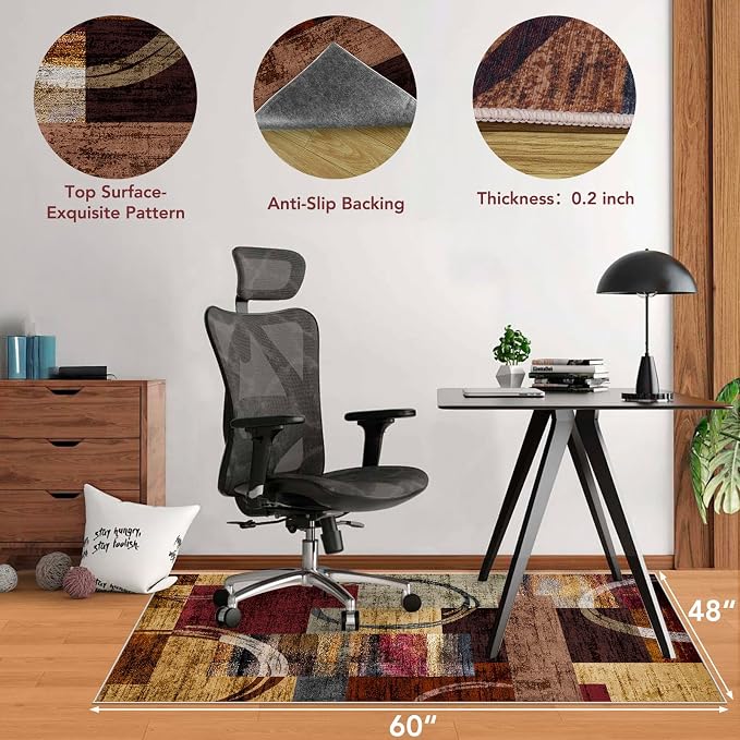 Office Chair Mat for Hardwood Floor&Tile Floor, Under Desk Rug for Rolling - Image 2