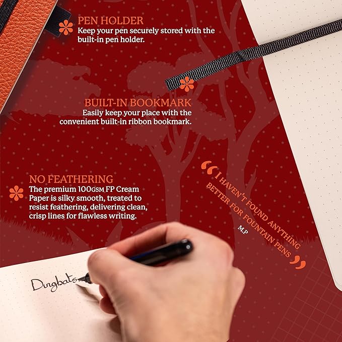 Dingbats A5 Wildlife Dotted Notebook Journal - Premium Vegan Leather Softcover Executive Journal for Women & Men - Work, Note Taking, Writing & Travel-DeskLoop Office