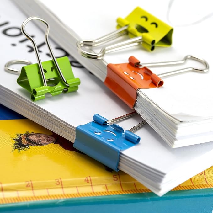 Officemate Happy Smiling Face Binder Clips, Small Size, 42 in Pack, Comes in - Image 6