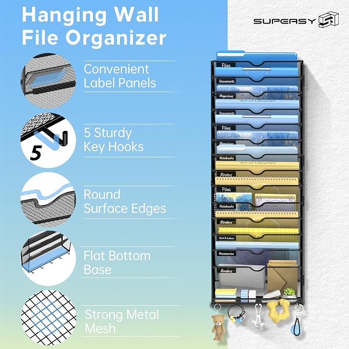 SUPEASY 15 Tier Wall File Organizer - Image 4