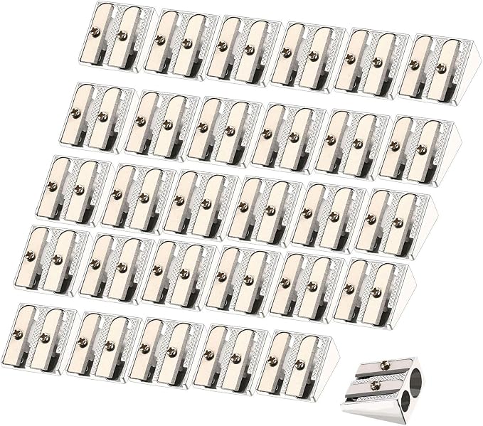 TecUnite 36 Pack Metal Pencil Sharpeners 2 Holes Manual Pencil Sharpener Bulk by TecUnite