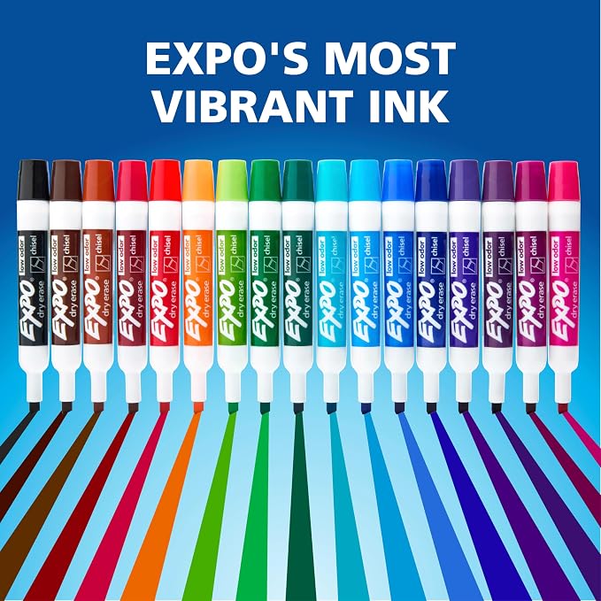EXPO Dry Erase Markers Chisel Tip Black Low-Odor Perfect - Image 7