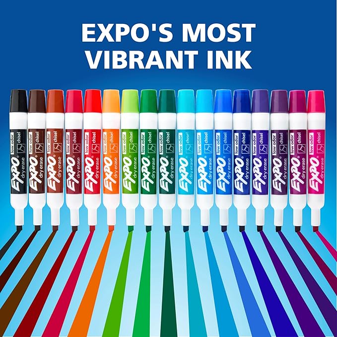 EXPO Dry Erase Markers, Low Odor Ink, Chisel Tip, Organization, Essential - Image 6