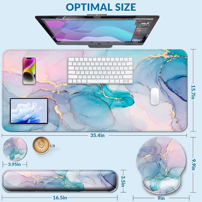 Desk Mat Set + Keyboard and Mouse Pad - Image 3