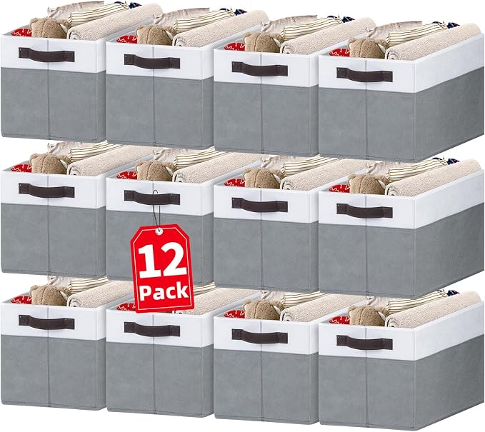 Criusia 12 Pack Large Storage Baskets by Criusia