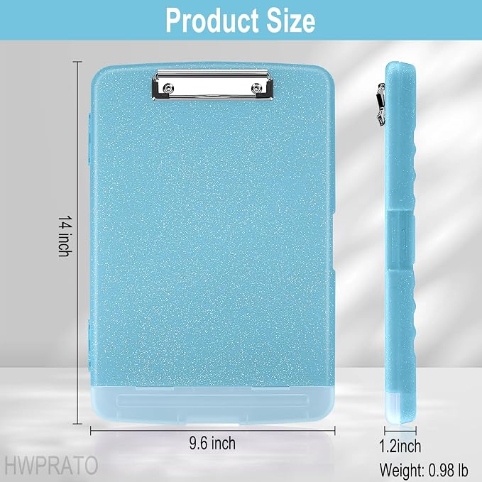 HWPRATO Glitter Clipboard with Storage, Clip Boards 8.5x11 with Pen Holder - Image 2