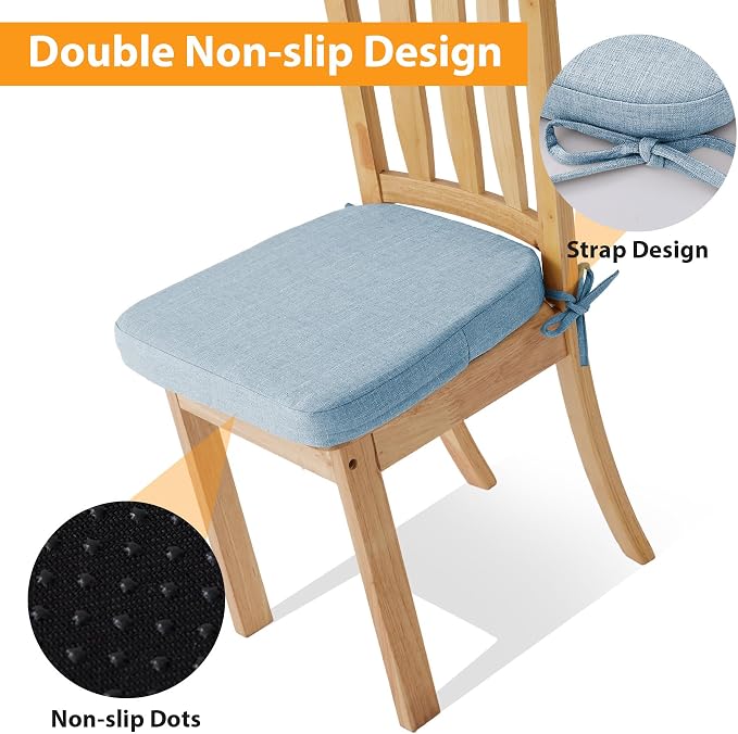 Ruqmuis Chair Cushions for Dining Chairs, D-Shaped Chair Pads - Image 4