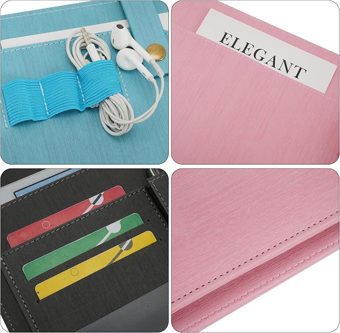 Wonderpool A4 PU Leather Portfolio Holder Ring File Document Case - Image 7
