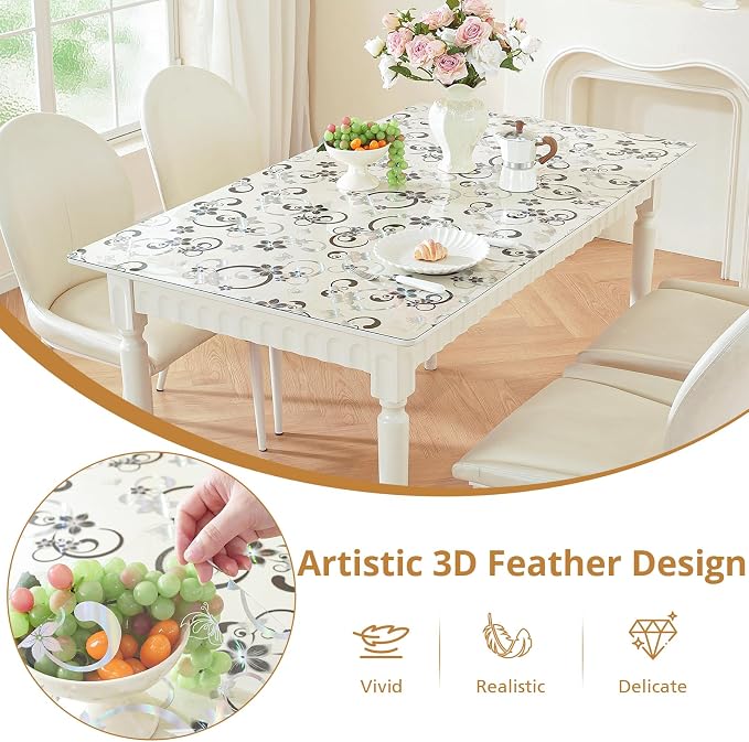 LovePads Floral Clear Table Cover Protector - Image 2