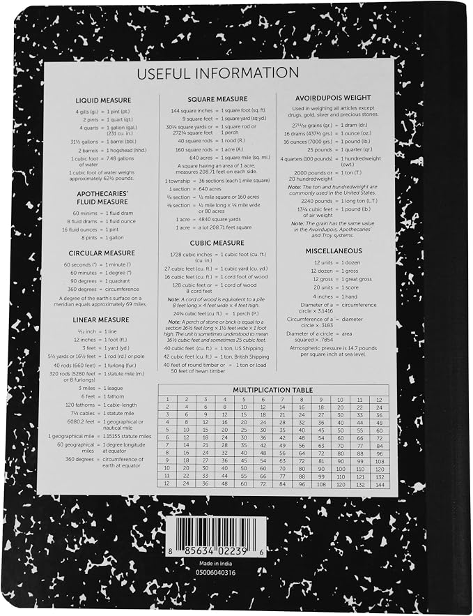 School Smart Hard Cover Composition Book, 9-3/4 x 7-1/2 Inches, 100 Sheets - Image 5