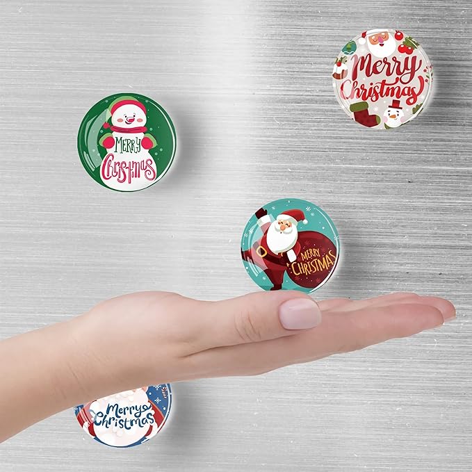 12Pcs Christmas Refrigerator Magnet Fridge Sticker,Christmas Fridge Magnets Decoration for Crafts,Strong Fridge Magnets for Kitchen, School,Office Whiteboard, Cabinet and Dishwasher-DeskLoop Office