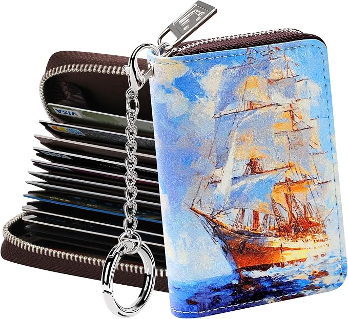 FurArt Zipper Wallet Women, RFID Blocking Credit Card Wallet, Business Card by FurArt